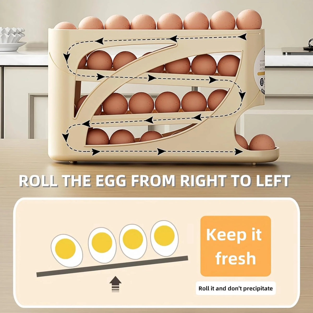 4-Tier Sliding Egg Dispenser