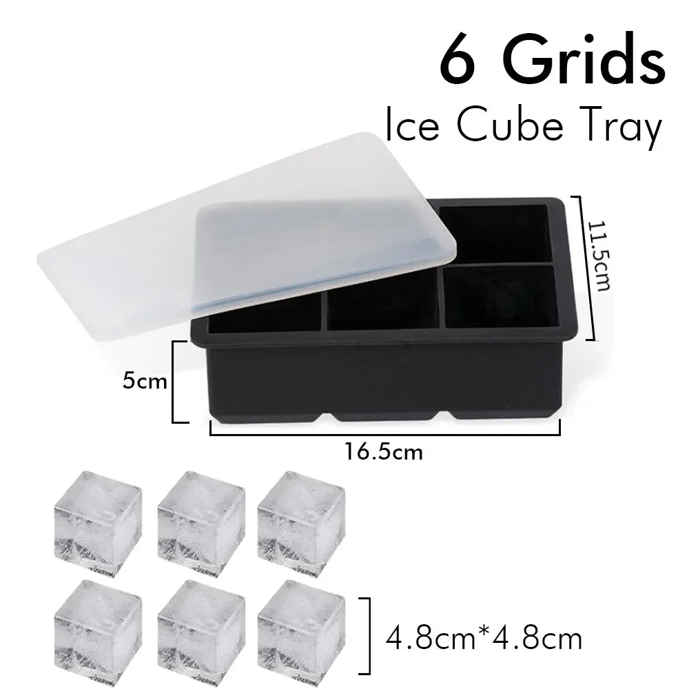 Silicone Ice Cube & Ice Ball Molds with Lids