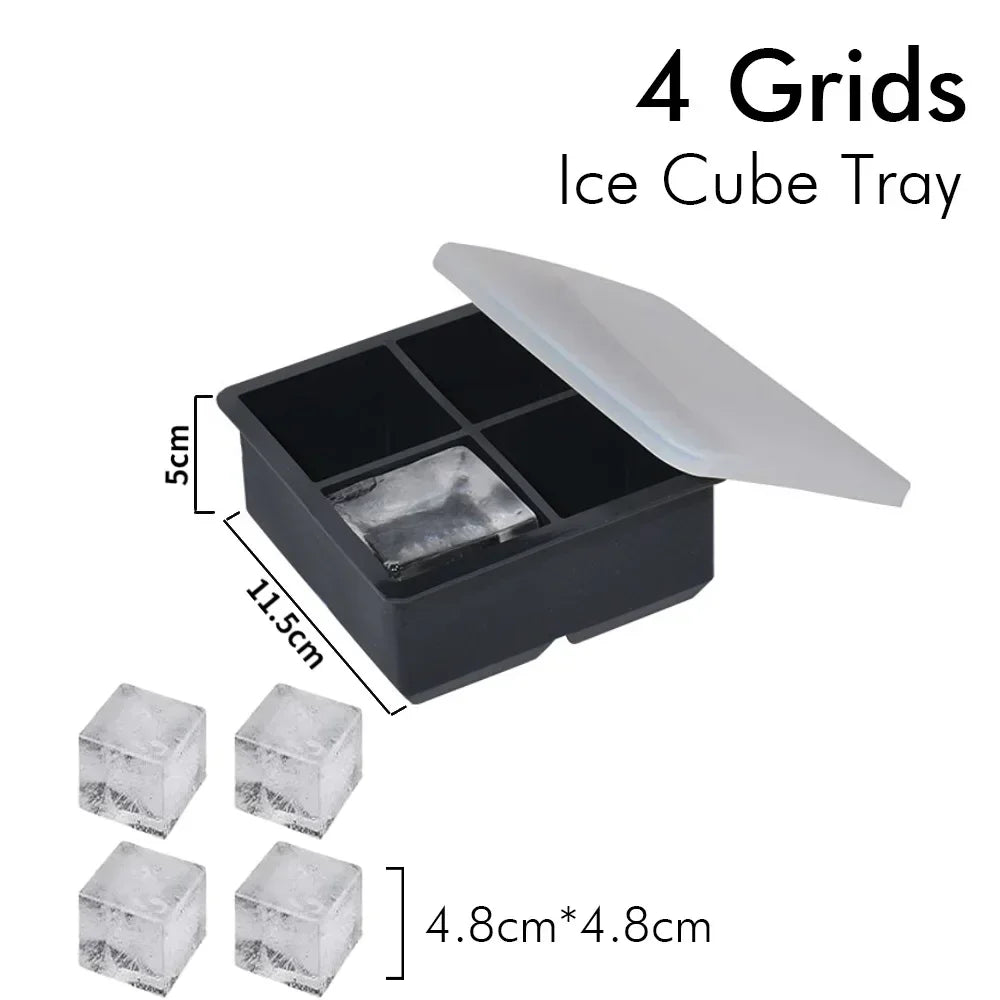 Silicone Ice Cube & Ice Ball Molds with Lids
