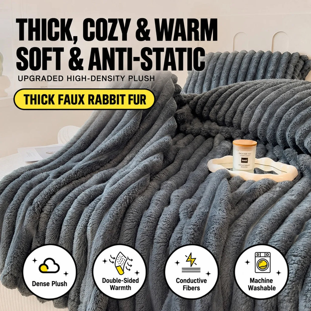 Cozy Ribbed Plush Blanket
