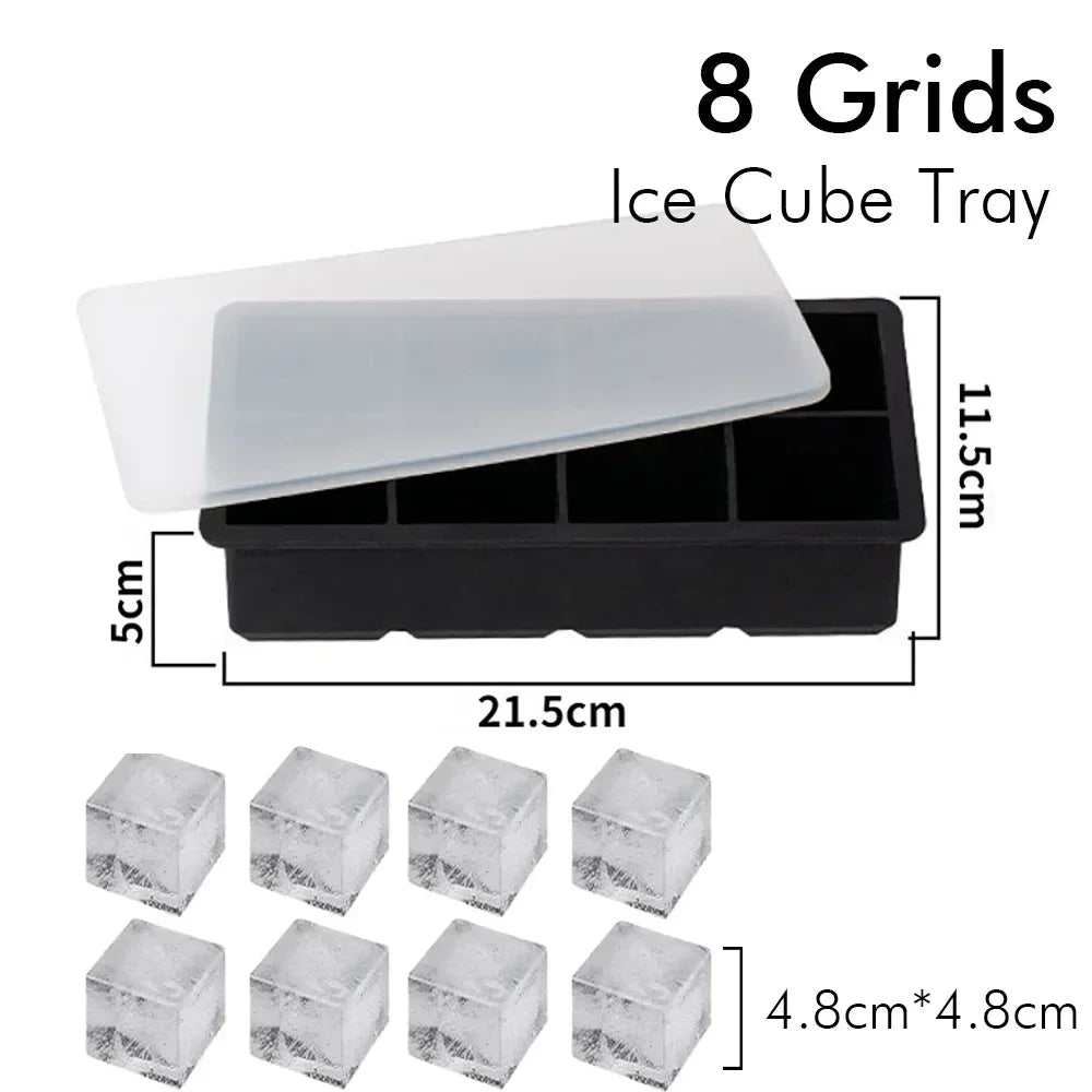 Silicone Ice Cube & Ice Ball Molds with Lids