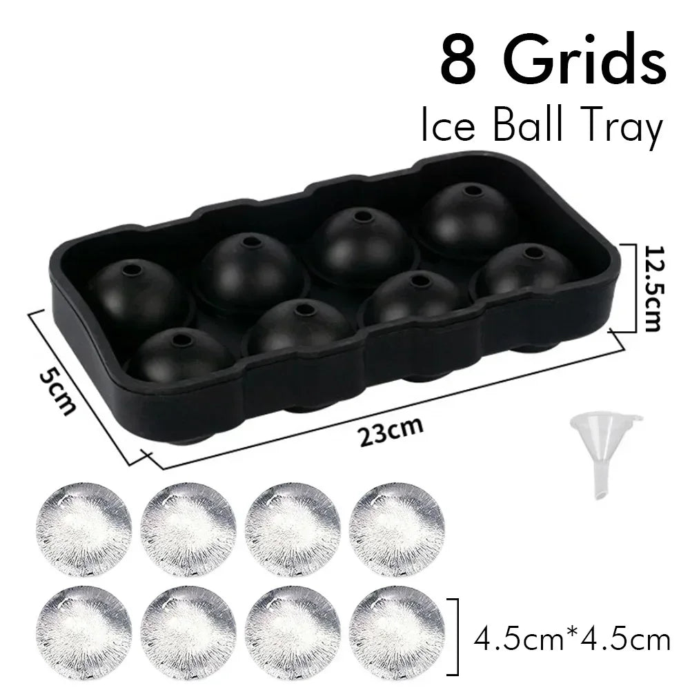 Silicone Ice Cube & Ice Ball Molds with Lids