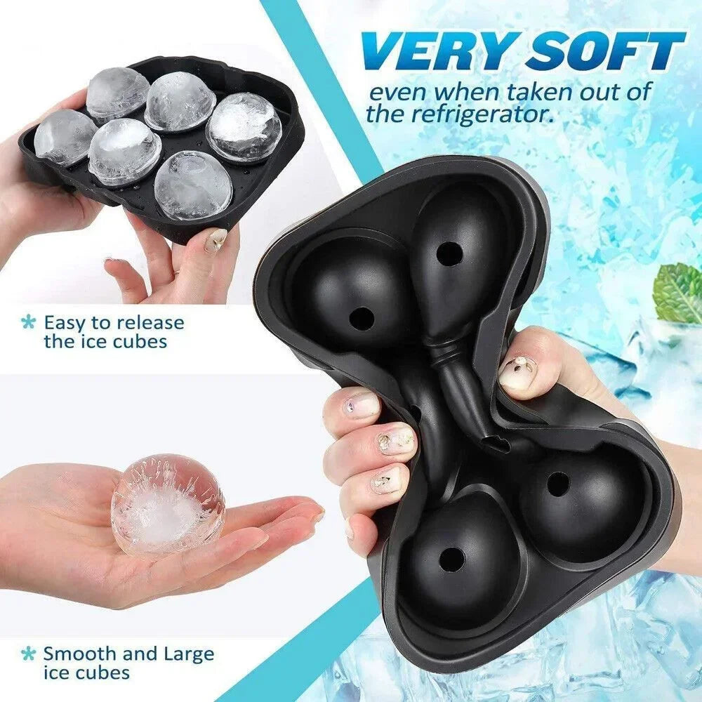 Silicone Ice Cube & Ice Ball Molds with Lids