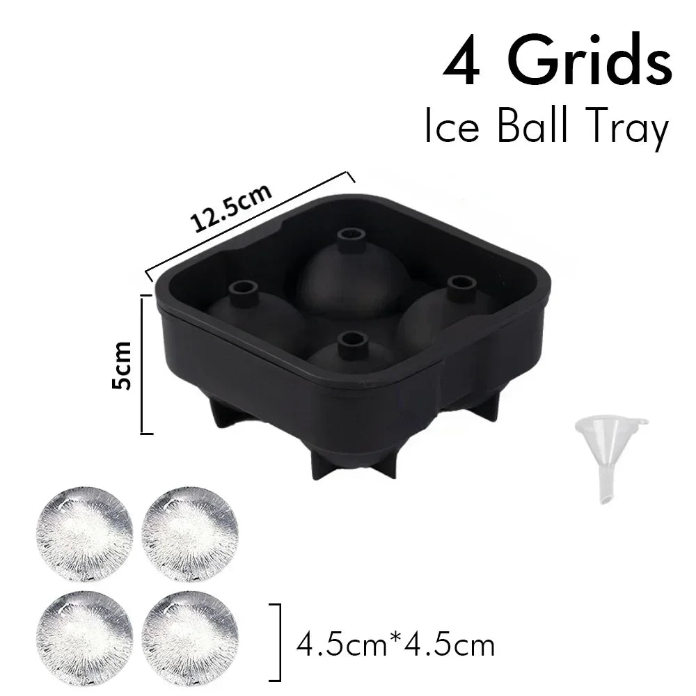 Silicone Ice Cube & Ice Ball Molds with Lids