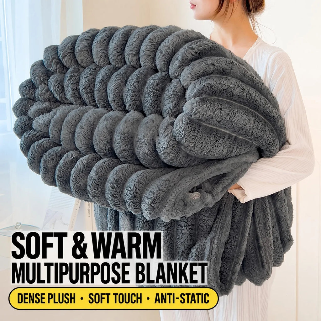 Cozy Ribbed Plush Blanket